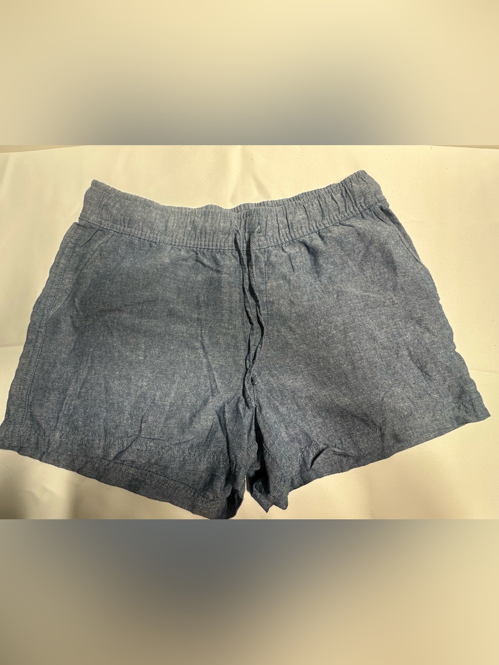 GAP High-Waist Chambray-Style Blue Shorts